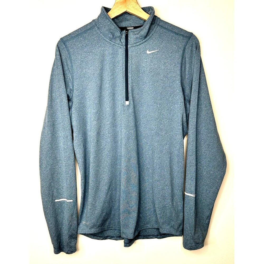 Nike Womens Shirt Dri-Fit Running 1/4 Zip Long Sleeve Pullover Teal Size Small